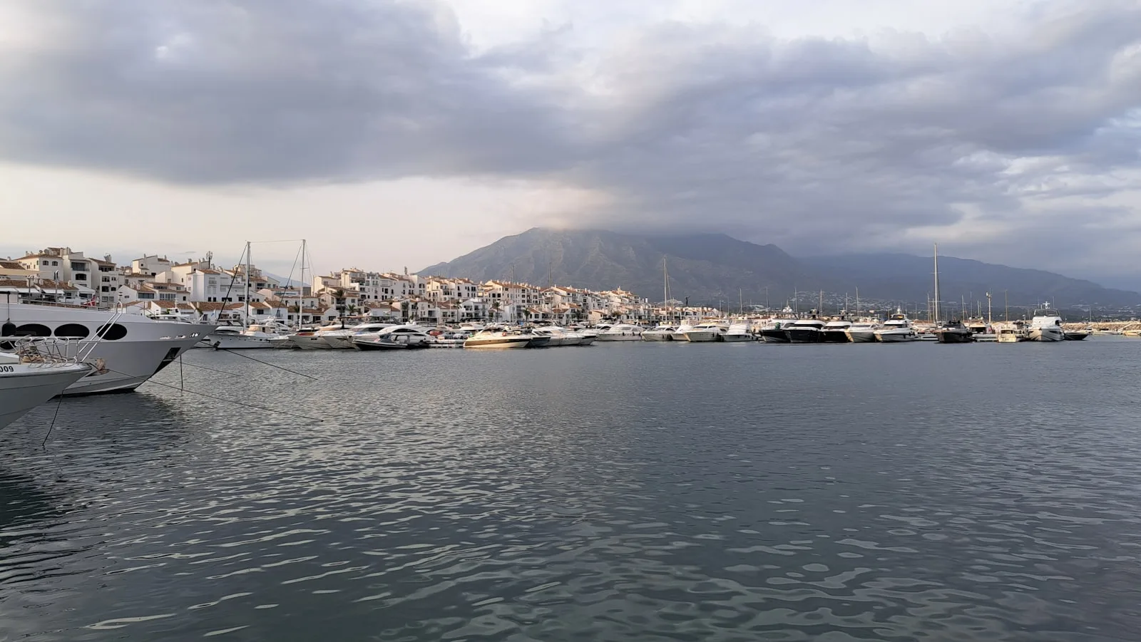 Puerto Banús marina in Marbella, Spain, filled with boats.