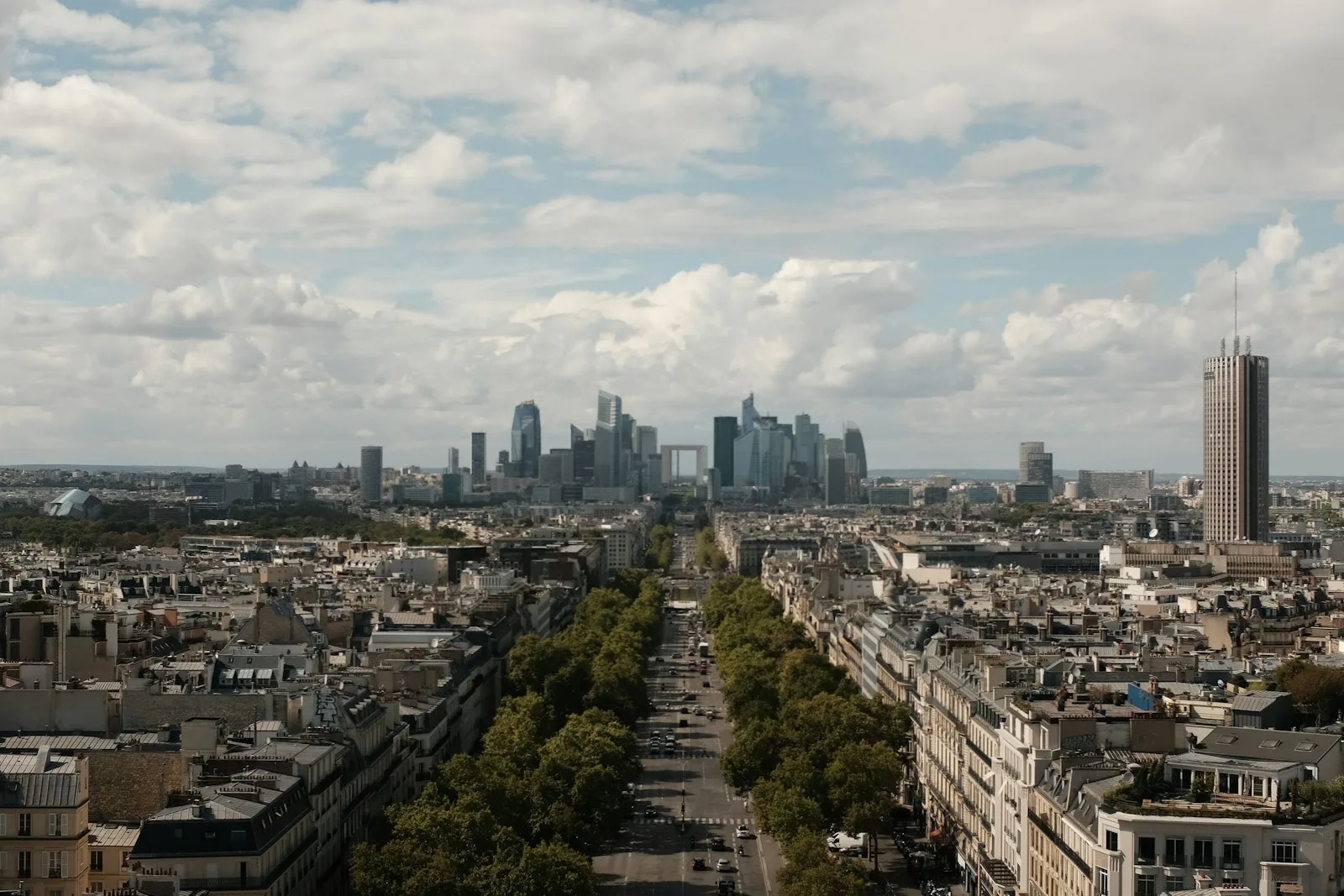 The La Défense business district skyline, seen from central Paris.
