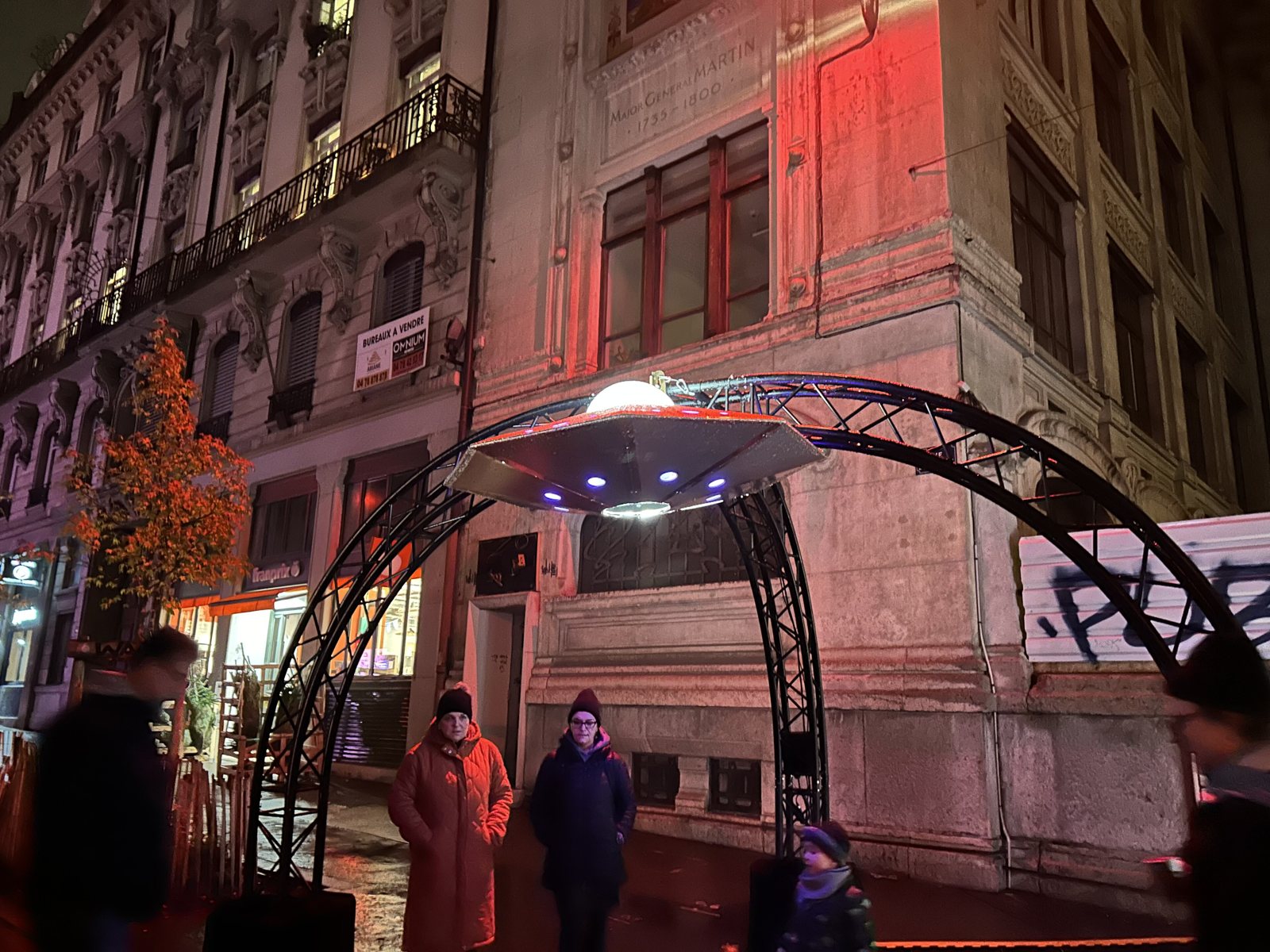 Light installations during the Fête des Lumières in Lyon.