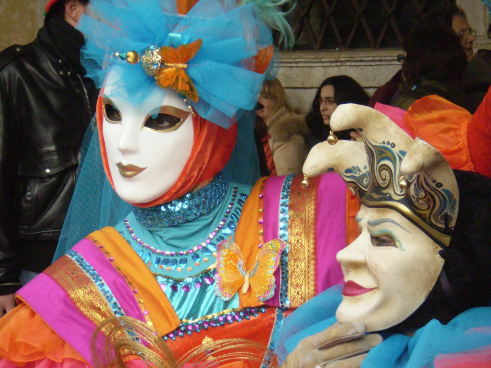Masks and costumes at the Venice Carnival.