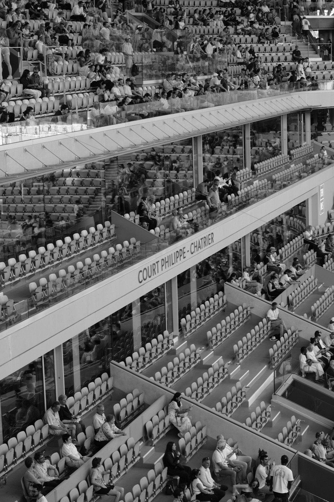 Les tribunes du court Philippe-Chatrier, à Roland-Garros.
